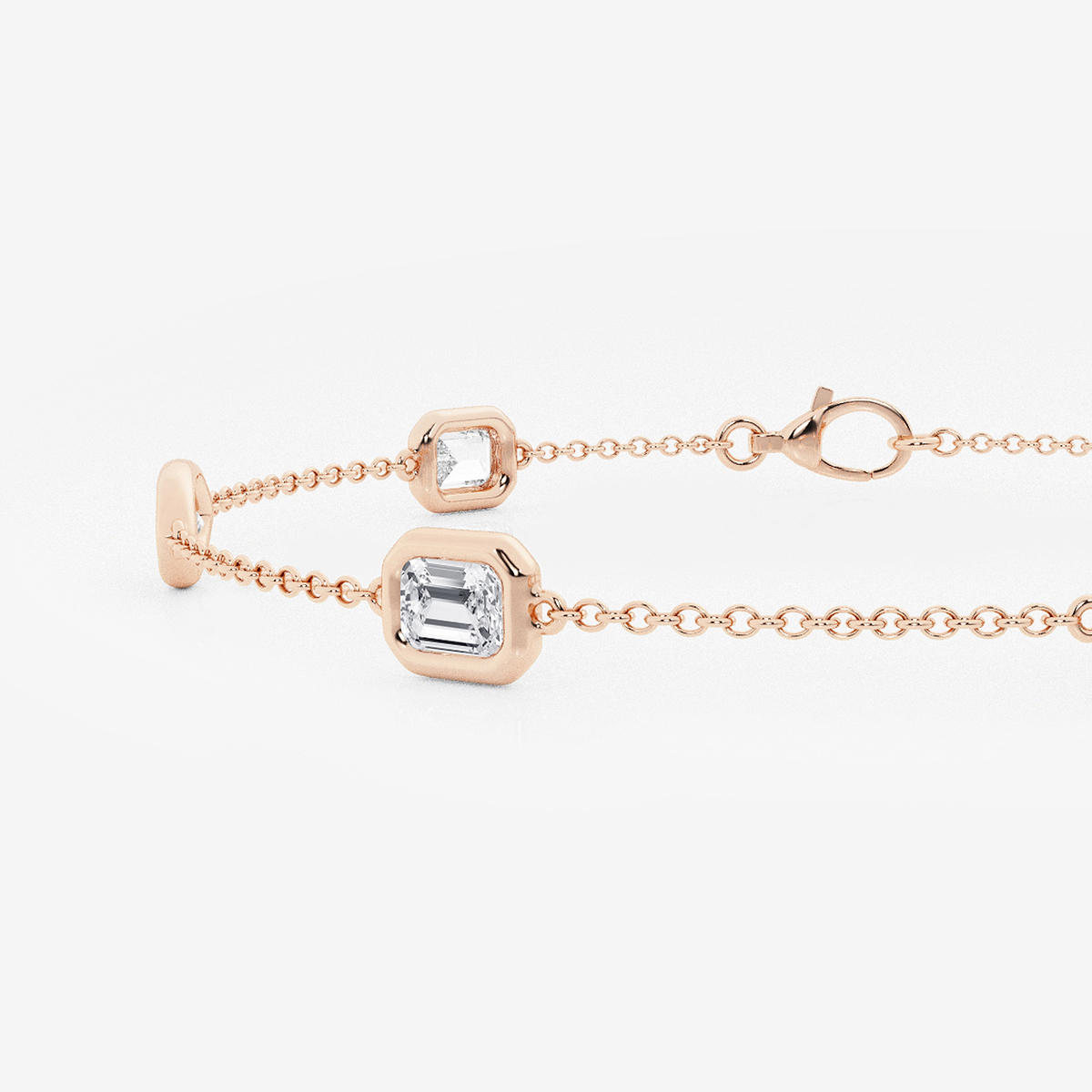 Additional Image 1 for  1 1/5 ctw Emerald & Marquise Lab Grown Diamond Station Chain Bracelet - 7 Inches